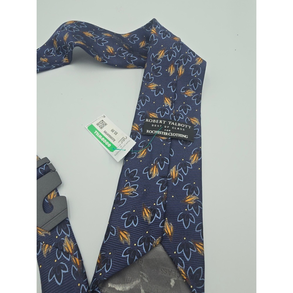 Robert Talbott Best of Class Navy Blue Floral Silk Tie Rochester Clothing USA